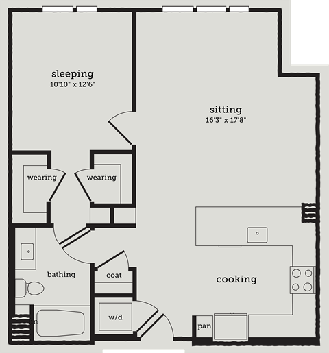 a floor plan of a house with a bedroom and a living room